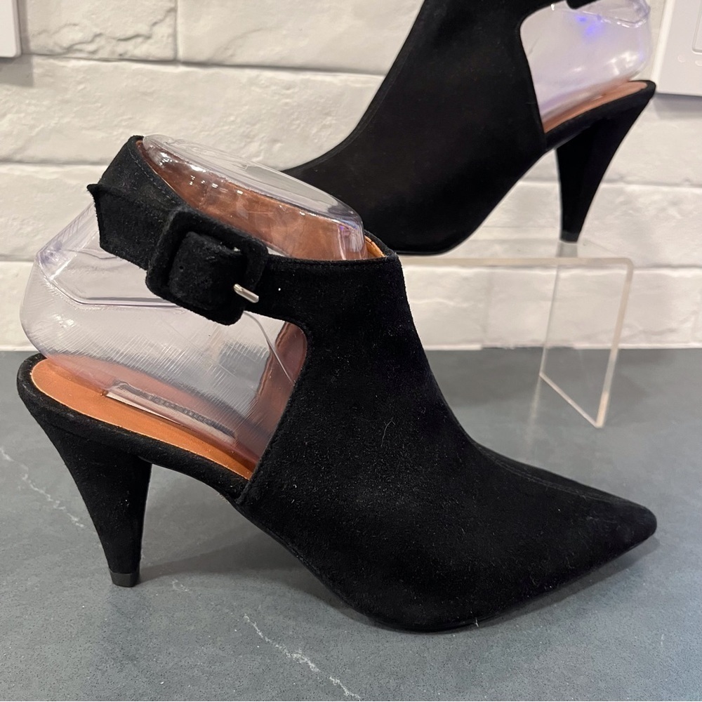 NEW Topshop sz 6.5 Jest black suede pointy heels - Picture 3 of 15